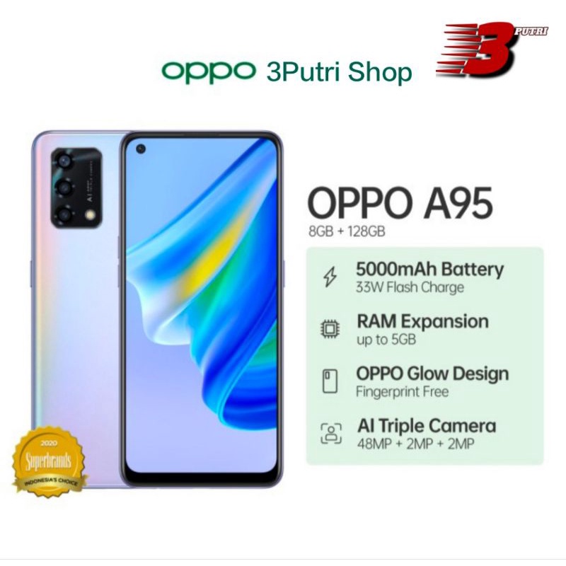 Oppo A95 8+5/128Gb Garansi Resmi