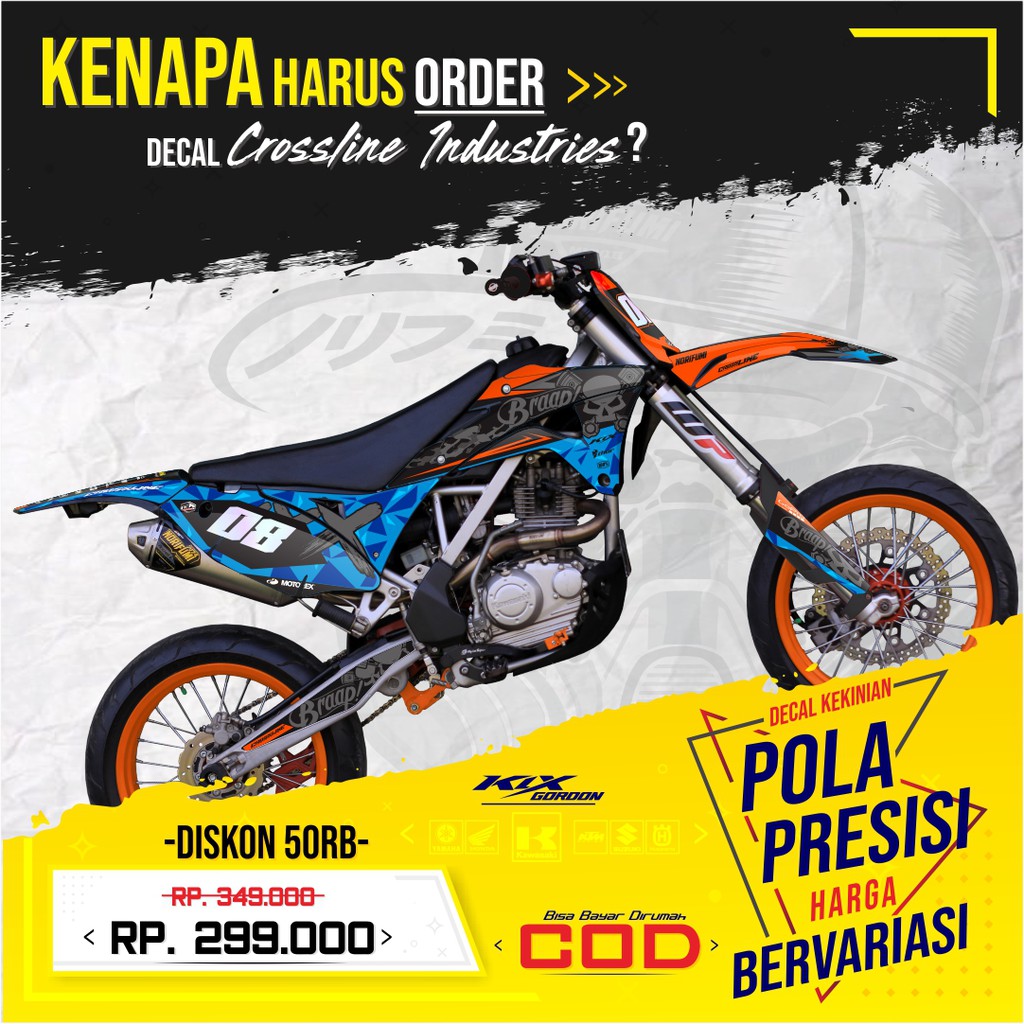 Decal KLX Gordon Supermoto Dekal Klx BF KLX BF 150 Hologram Braap