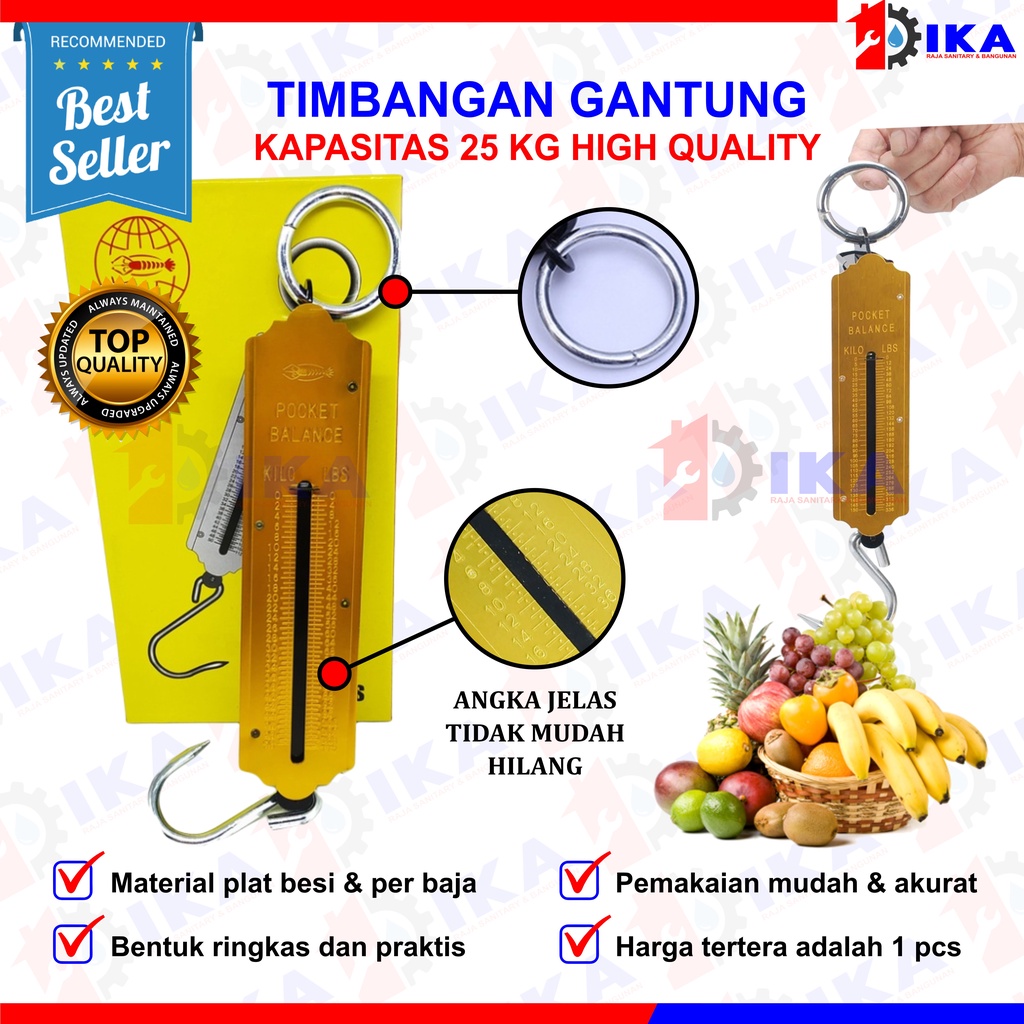 Timbangan Tarik Besot 50 kg - Timbangan Gantung Koper Manual Per 50kg / Timbangan Veer Kapasitas 50 kg