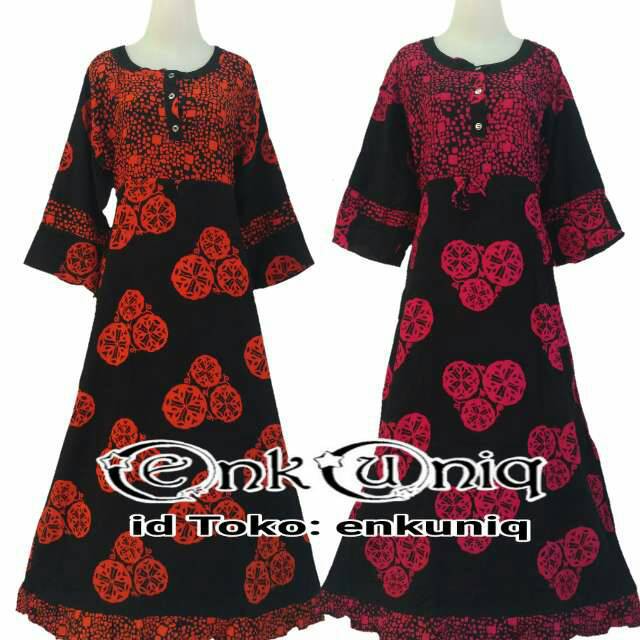 PROMO Batik Cap Pekalongan / Dress Maura Batik Pekalongan / Dress Cap / Dress Muslim Batik / DMCA001