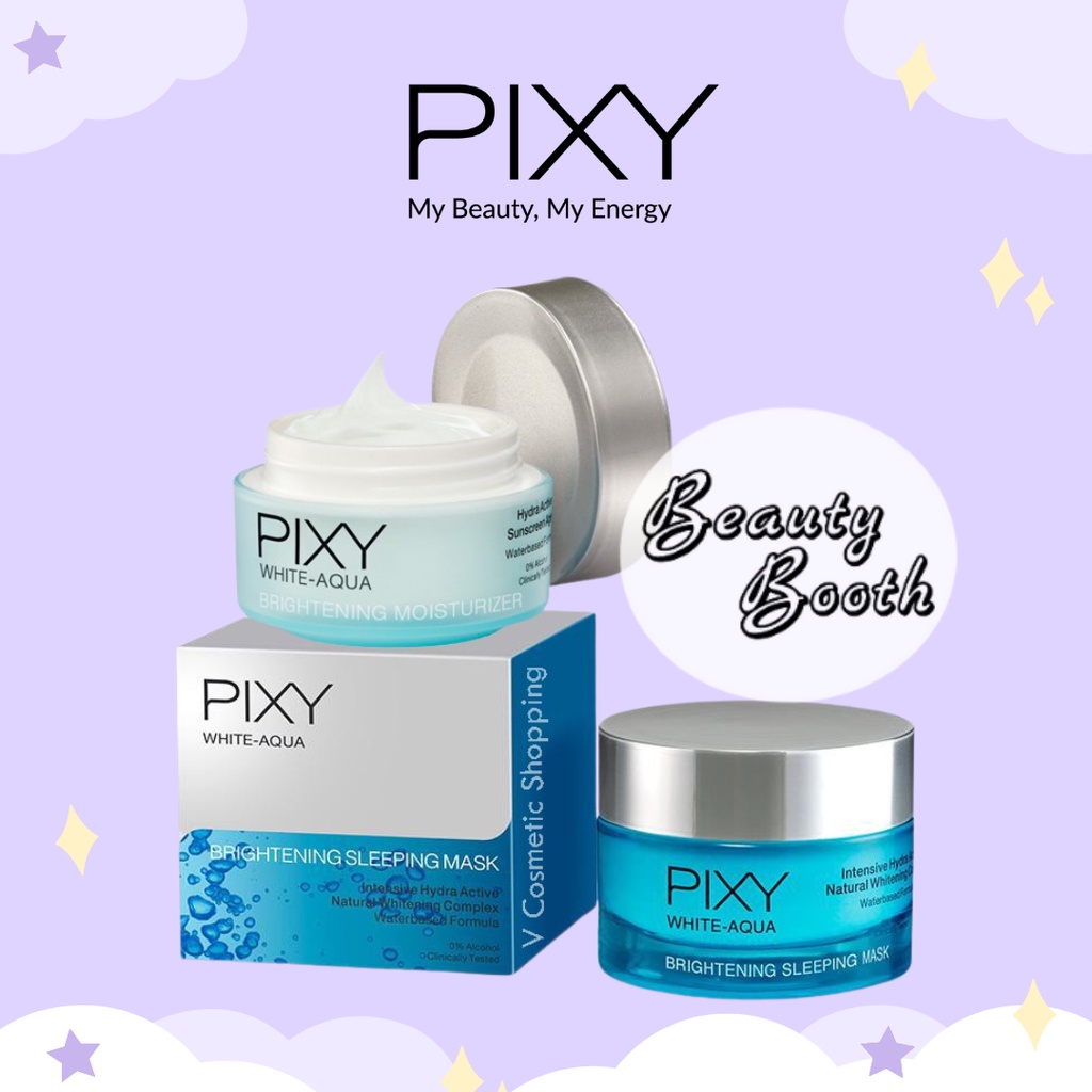 PIXY White Aqua Brightening Sleeping Mask 18gr | Aqua Brightening Moisturizer 18gr | Day And Night Cream