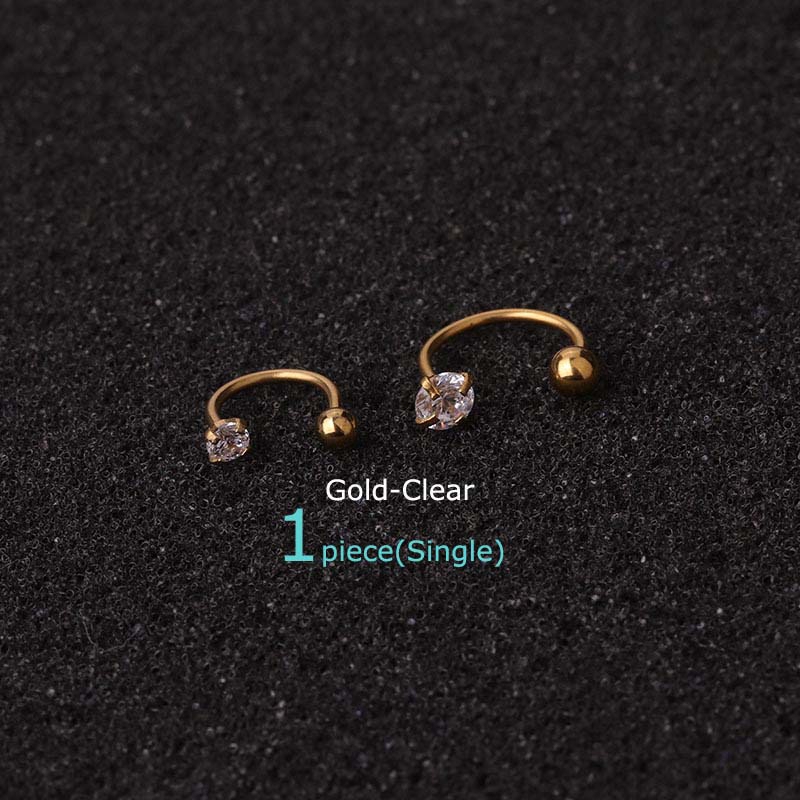 1piece Horseshoe Ring 20G Cartilage Earrings Daith Pinna Helix Piercing C Shape Stainless Steel