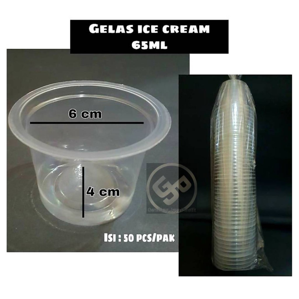 @50set Cup 65ml + Tutup / Cup puding / cup jelly / Cup Es krim 55ml/65ml