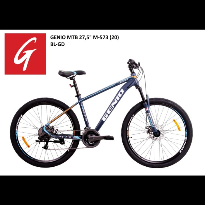 Sepeda Gunung MTB 27.5 Inch Genio M-573 Frame Alloy 27speed - BL-GD