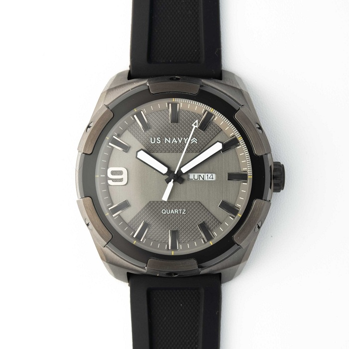 JAM TANGAN ORIGINAL US NAVY USN61808 ALL BLACK RUBBER STRAP