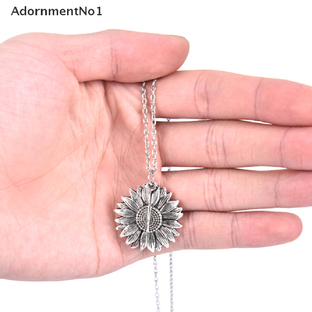 (AdornmentNo1) Kalung Rantai Dengan Liontin Bunga Matahari + Tulisan You Are My Sunshine Untuk Wanita