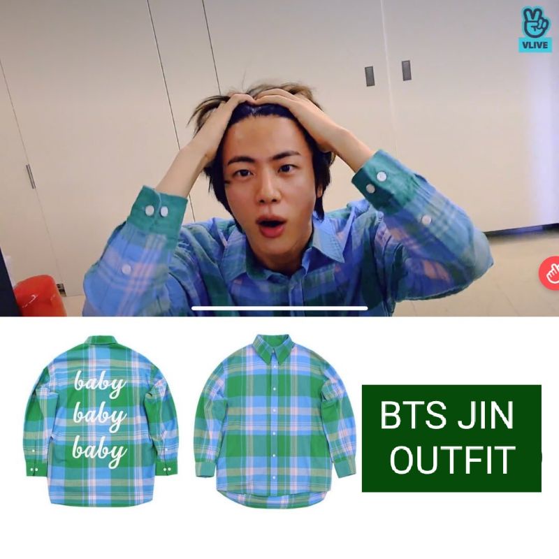 OFFICIAL MARKM BABY BABY BTS KIM SEOK JIN SHIRT VLIVE BTS IN THE SOOP OUTFIT BAJU