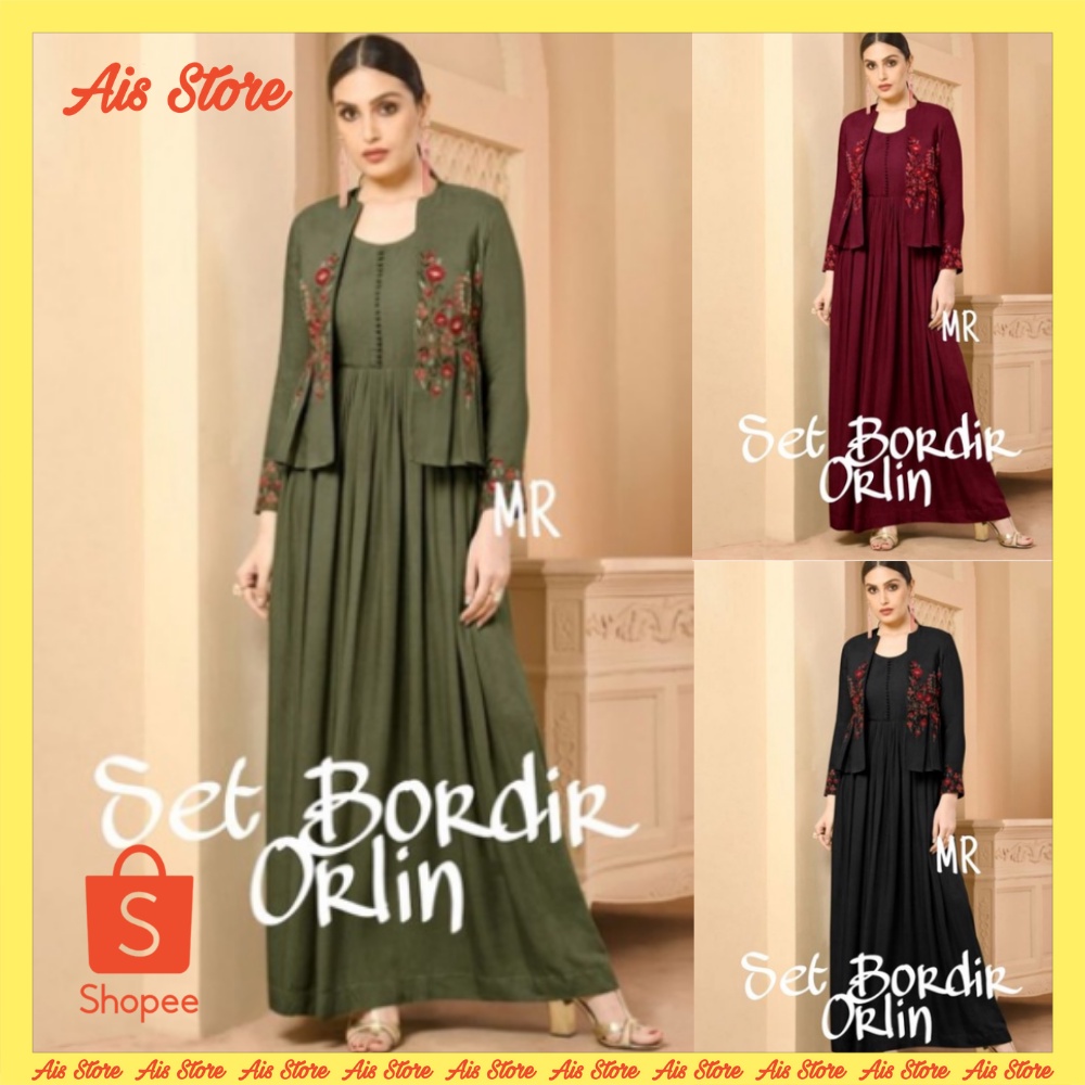 Orlin set setelan baju dan blazer kondangan baju kondangan pesta setelan brokat murah Terbaru modis