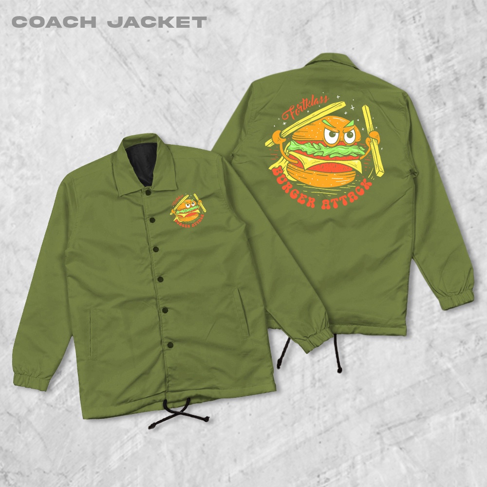 FORTGLASS BURGER Coach Jaket Pria Outwear Unisex Parasut