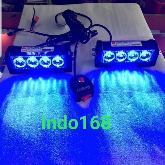 (INDO 168)Lampu Led  2 x 4 Biru Biru 8 Mode