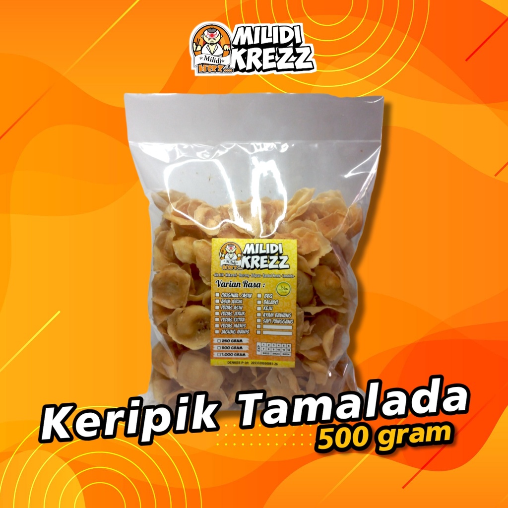 

Keripik Tamalada 500 gr Cemilan Kripik Pedas Kiloan