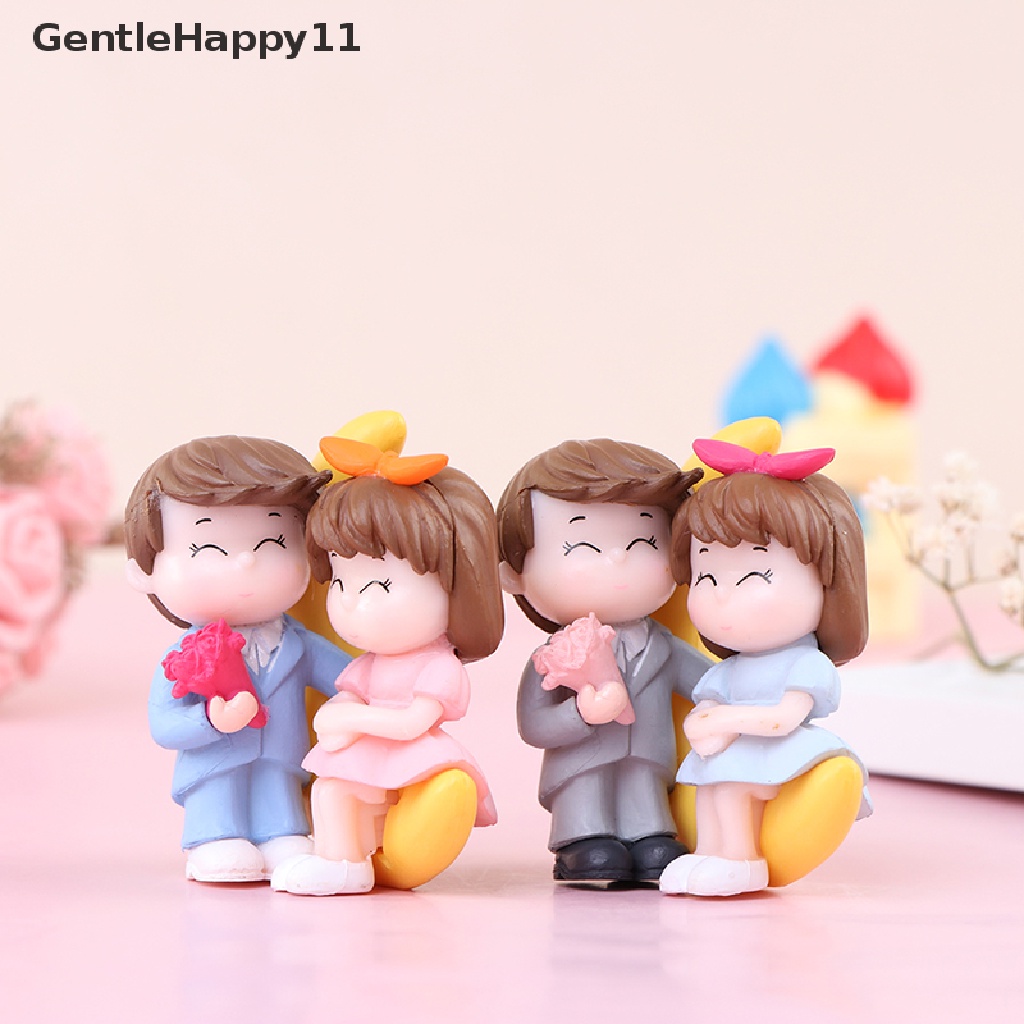 Gentlehappy Miniatur Pasangan Kekasih Romantis Untuk Dekorasi Pernikahan / Craft Diy