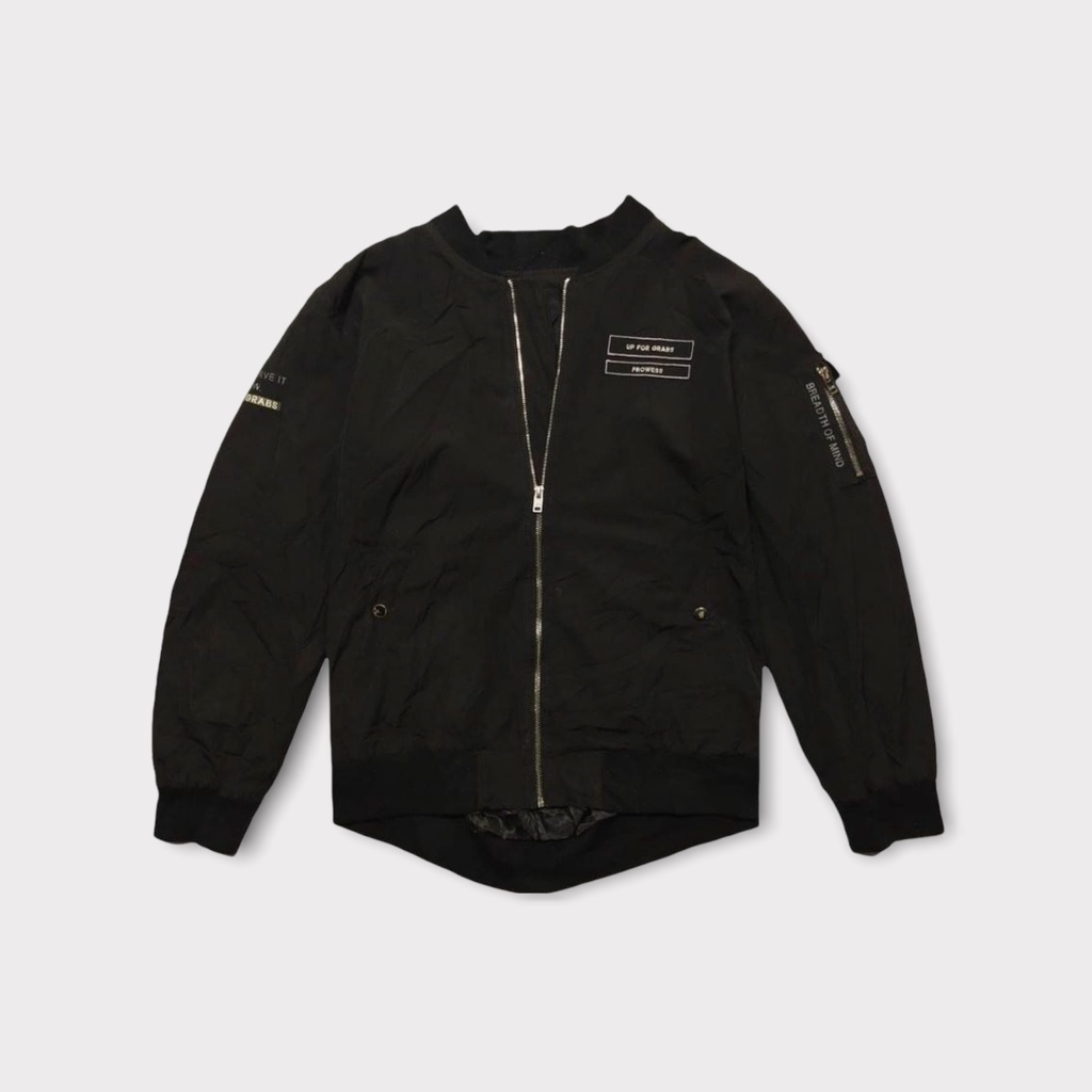 Jaket Bomber Clride.n Hitam Second - Size M fit L