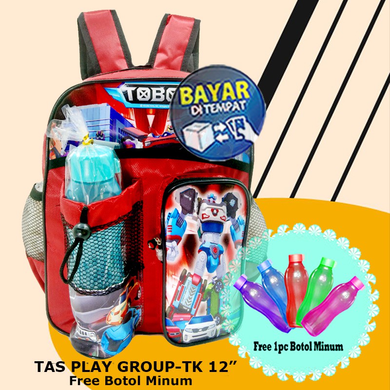 PROMO TAS TERMURAH Ransel Sekolah TK  Anak Laki Laki Motif Kartun T0B0T