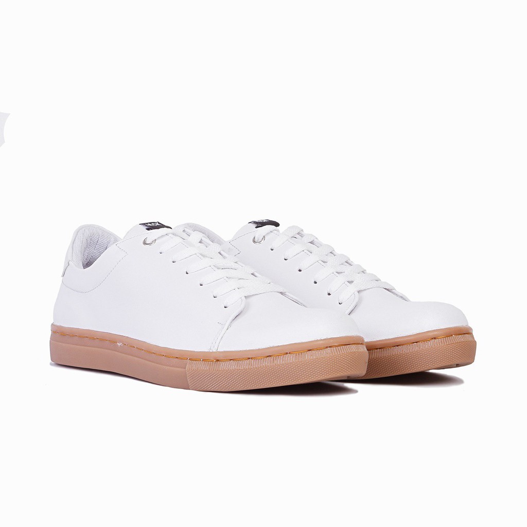 BRANTLEY WHITE - Sneakers Kasual Santai Jalan Kuliah Pria - Sepatu Kets - Sneakers Skate - Snikers