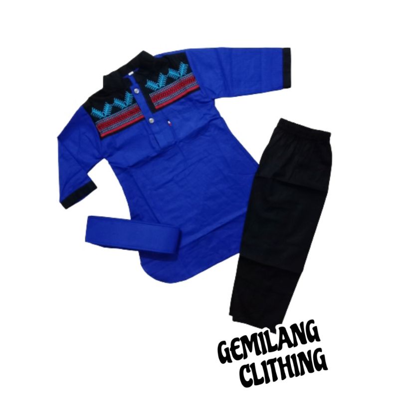 KOKO BORDIR PANJANG // SET KOKO BAHAN KAIN RING ANAK LAKI-LAKI USIA 1 SAMPAI 12 TAHUN // GEMILANG CLOTHING