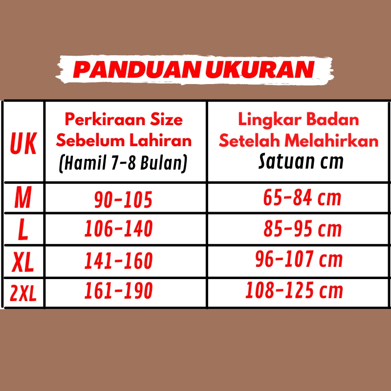 Korset Stagen Ibu Melahirkan Pelangsing Pengecil Perut Buncit Wanita Pasca Melahirkan Setelah Caecar Maternity Premium 4 Step