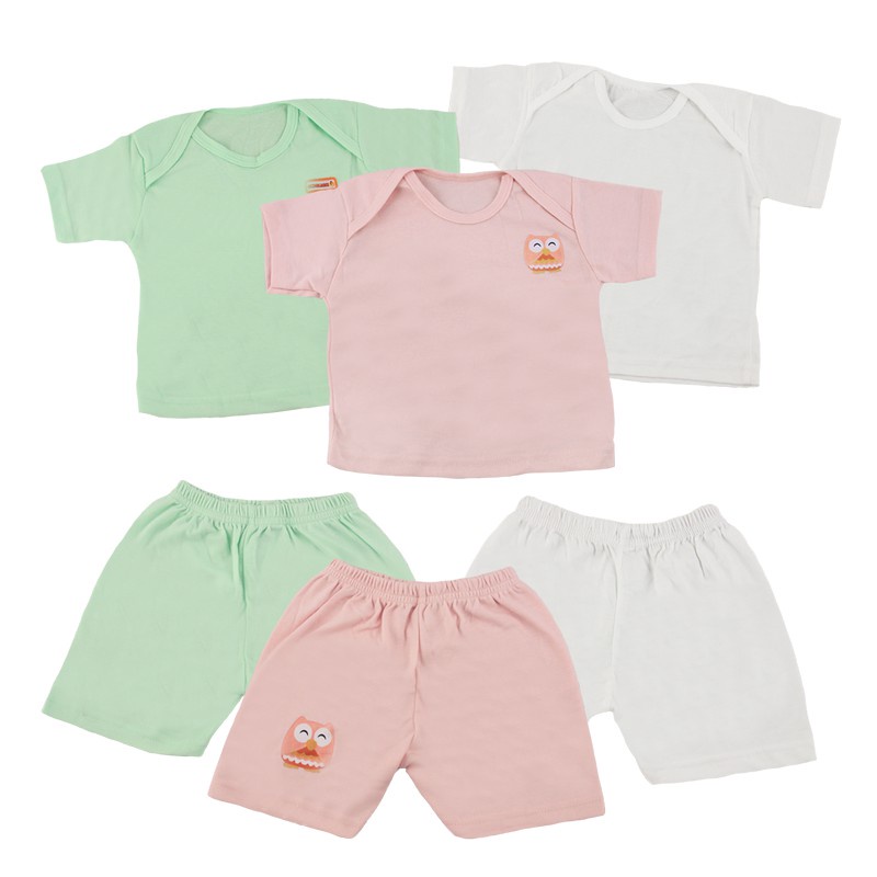 Setelan Bayi Polos - Baju Bayi - Set Baju Anak Polos - Setelan Kaos