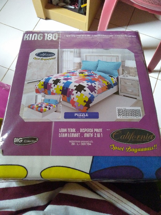 Sprei California 180x200 Abstrak Adem Murah Bahan Katun Sprey Kalifornia Dewasa - Ijn Plaza