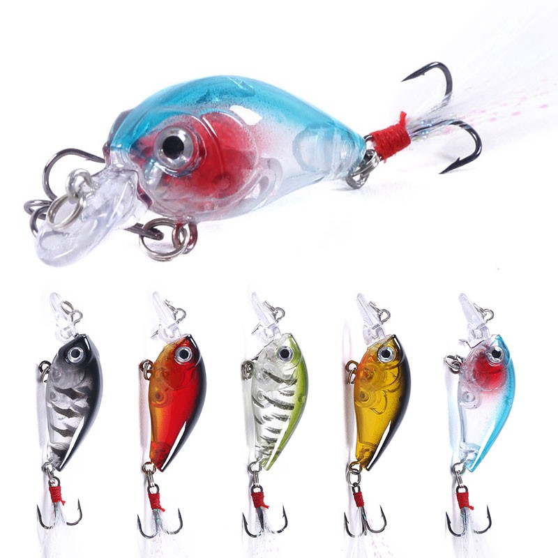 HENGJIA 1pcs CrankBait Minnow Umpan Pancing 4.5cm/4g Swimbait Fishing Lure Ikan Memancing Tackle