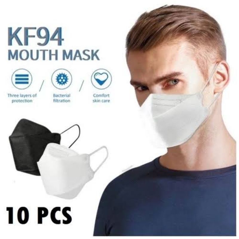 MASKER KF94 HITAM/PUTIH ( isi 10pcs )