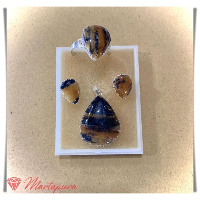 SLM0014 Set Perhiasan Perak Batu Agate