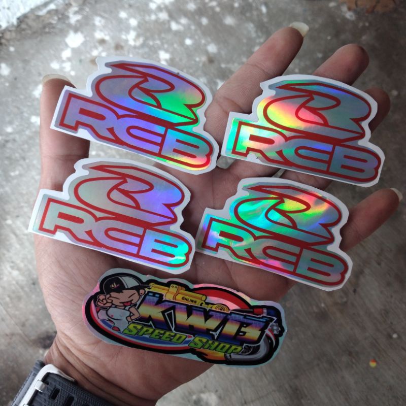 Sticker rcb hologram sticker shock belakang rcb hologram harga per biji 1 pcs