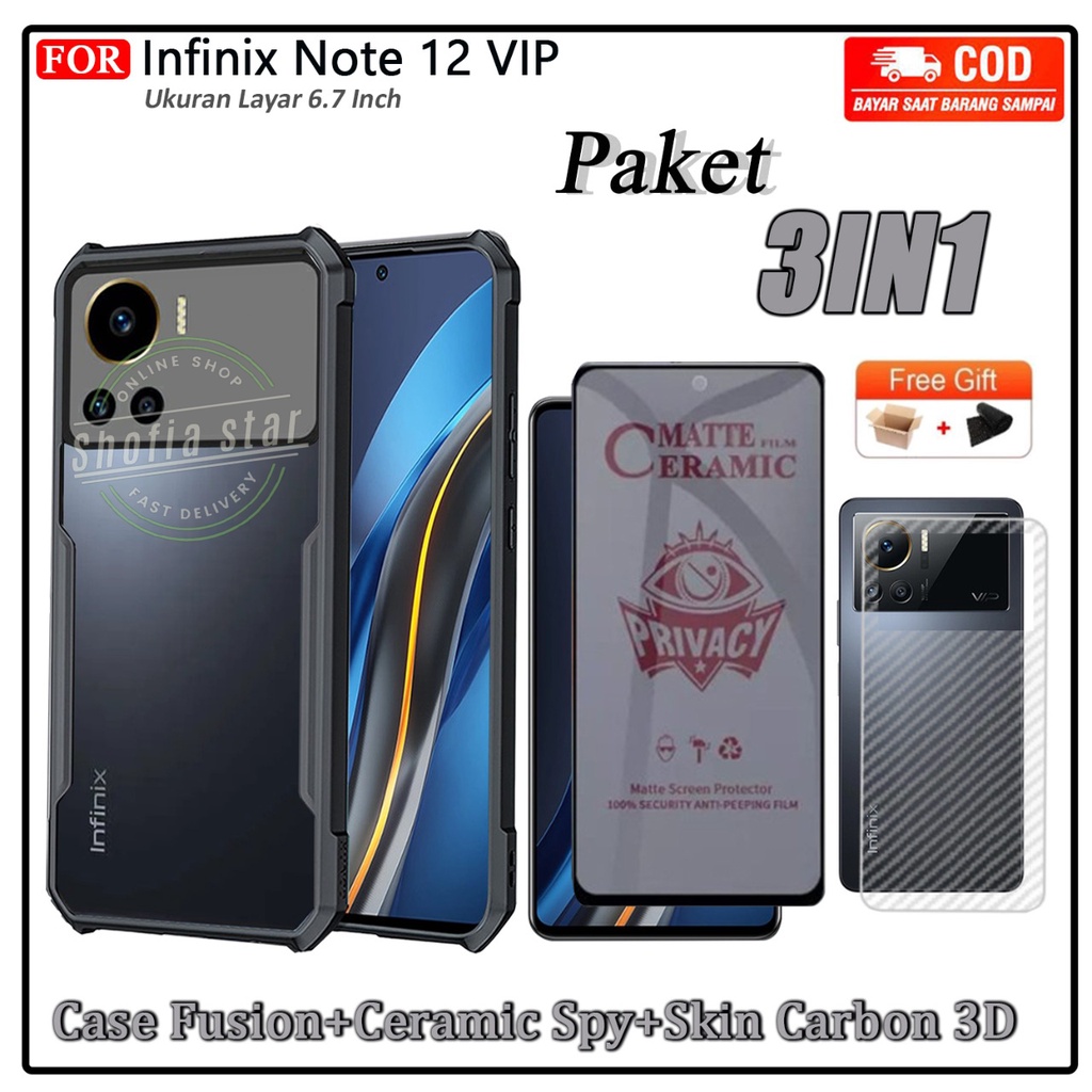 3IN1 Case Infinix Note 12 VIP Softcase Shockproof Transparan Casing