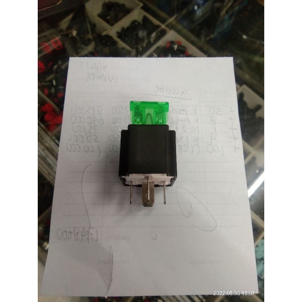 Relay DC 12V 30A + Fuse merek RIKEN riley 5pin