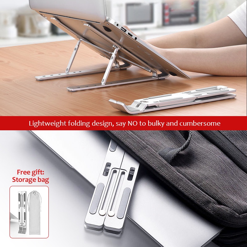 Enhanced Aluminum Alloy Laptop Stand For MacBook Pro Air Notebook Stand Foldable Laptop Desk Laptop Table Bracket Laptop Case Cover