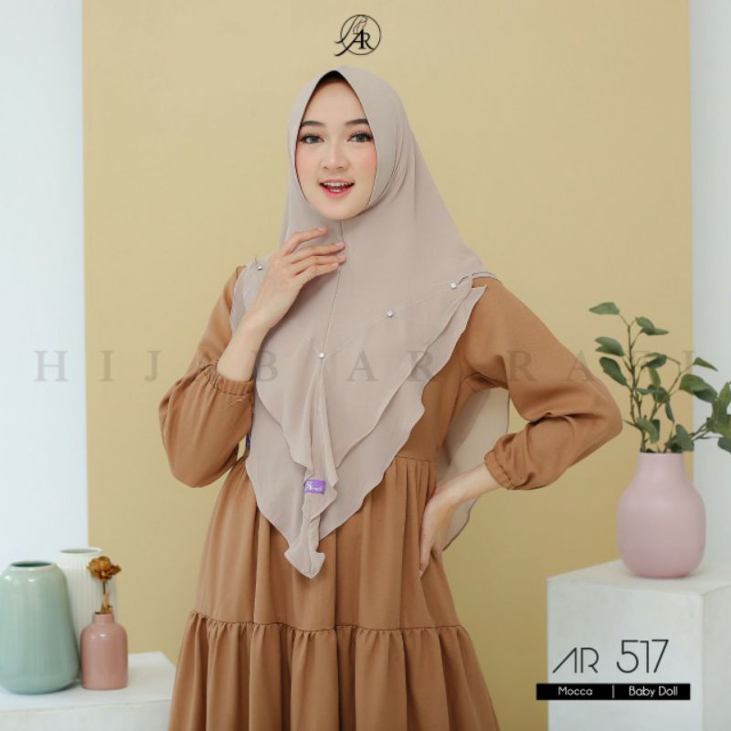 ARRaFI 517 HIJAB KERUDUNG  KHIMAR CERUTY BABYDOLL DUA LAYER