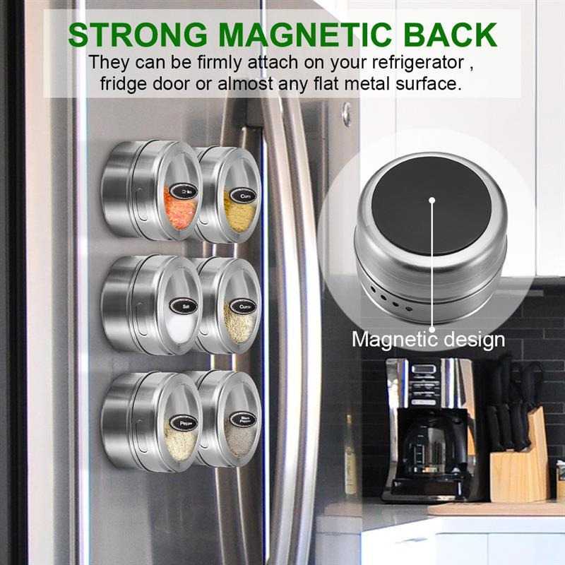 Leten Tempat Bumbu Makanan Magnetic Spice Jar Storage Container - C121