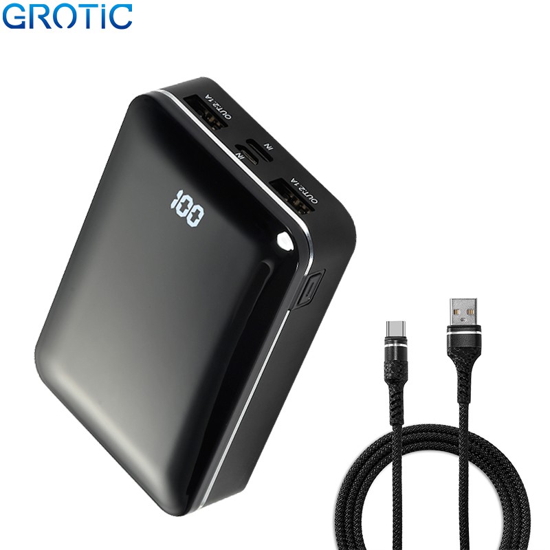

GROTIC Powerbank Mini 8000mah 2 Output 2 Input (GY15) + Kabel Data Micro USB / iPhone / Type-C