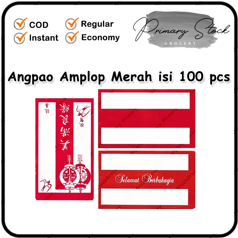 

Angpao Merah Putih Amplop China Selamat Berbahagia Imlek Angpau Polos isi 100