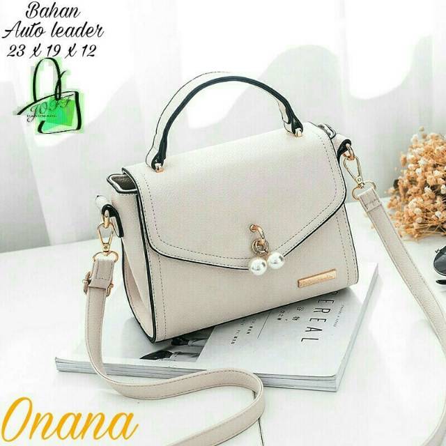 Tas Selempang ONANA gantungan mutiara-pearl /tas modis