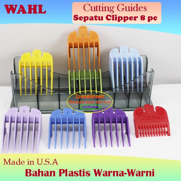 Sepatu Clipper Wahl Warna 8 Pc Original / Attachment Comb Sisir Alat Cukur Rambut