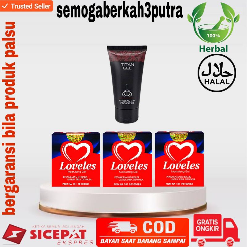 (PROMO)LOVELES + TITAN GEL  Paket Hemat Asli Untuk Stamina Pria Original