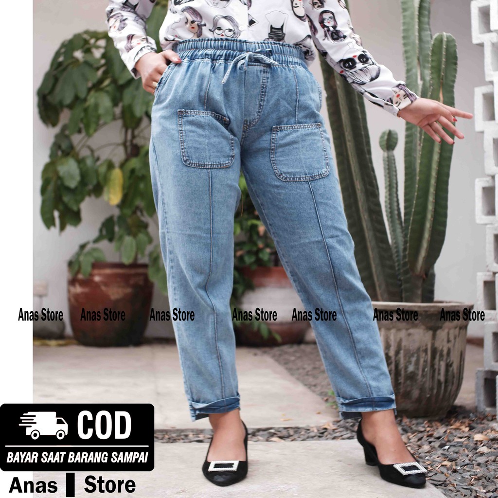 CELANA BOYFRIEND JEANS WANITA POLOS / CELANA BF JEANS