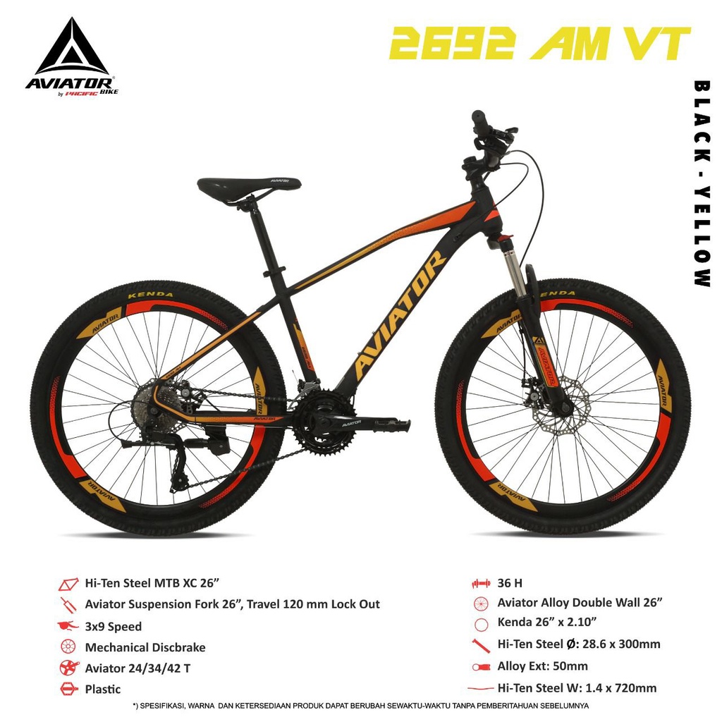 Sepeda Mtb Sepedah Gunung Aviator 26 27,5 Inch Murah