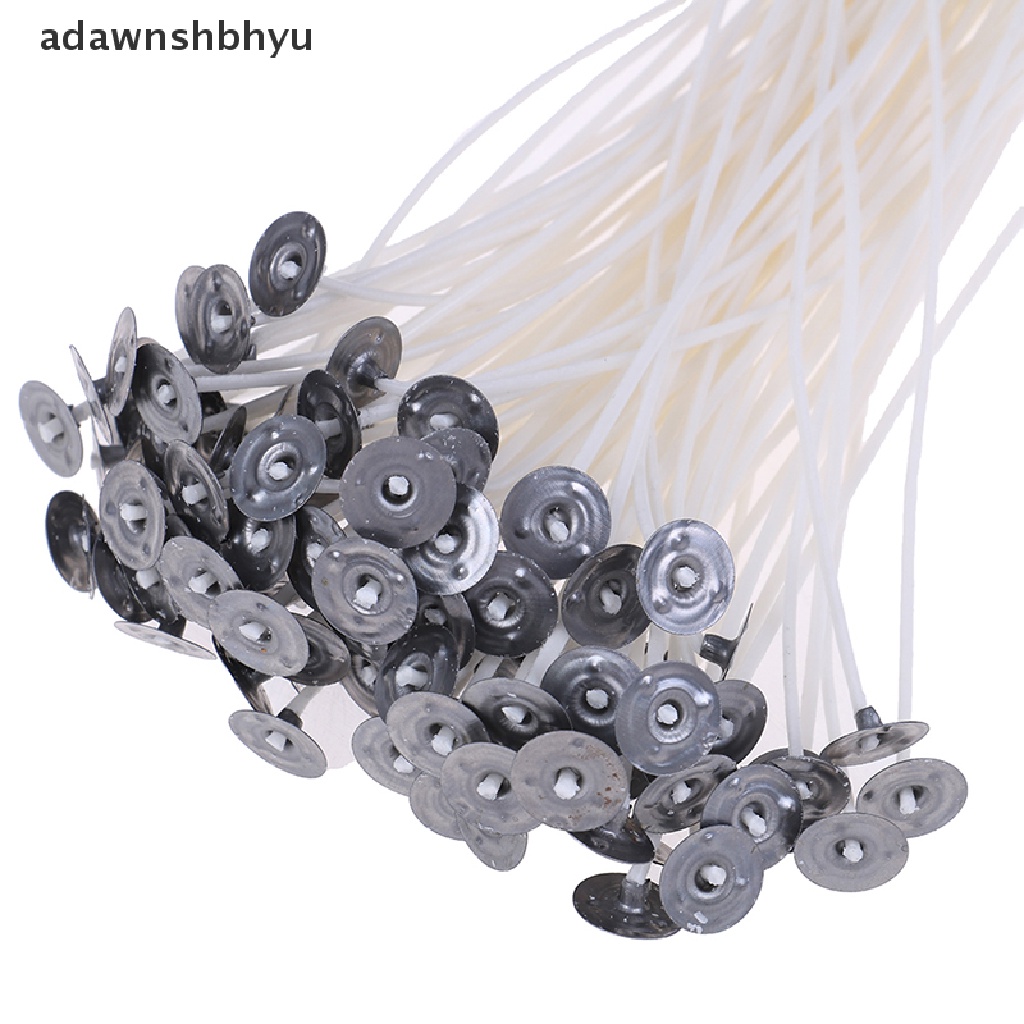 Adawnshbhyu 100Pcs Candle Wicks Cotton Core Waxed Wick Dengan Sustainer Untuk Novel Lilin