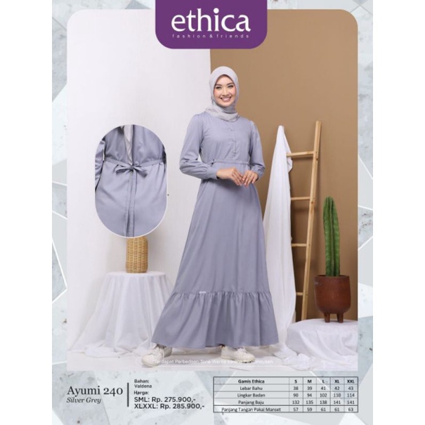 Ayumi 240 Gamis Ethica Leaf Green Shark Silver Grey
