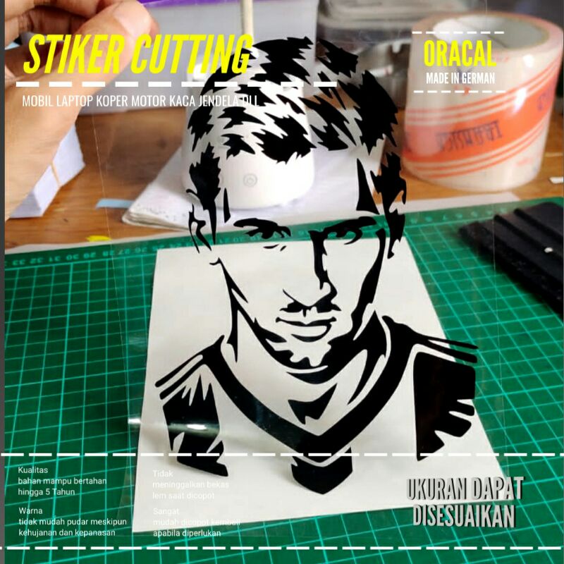 STIKER MESSI CUTTING BAHAN ORACAL CUSTOM