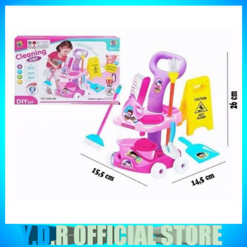 MAINAN ANAK CLEANING SET DUS MAINAN CLEANING CAR SAPU SAPUAN LITTLE HELPER 666-86 PROMO TERMURAH COD-4