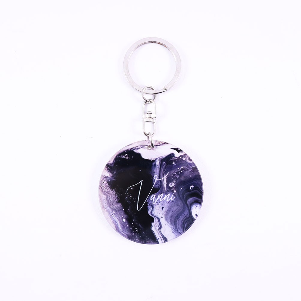 Gantungan Kunci Round | Keychain Akrilik | Marble