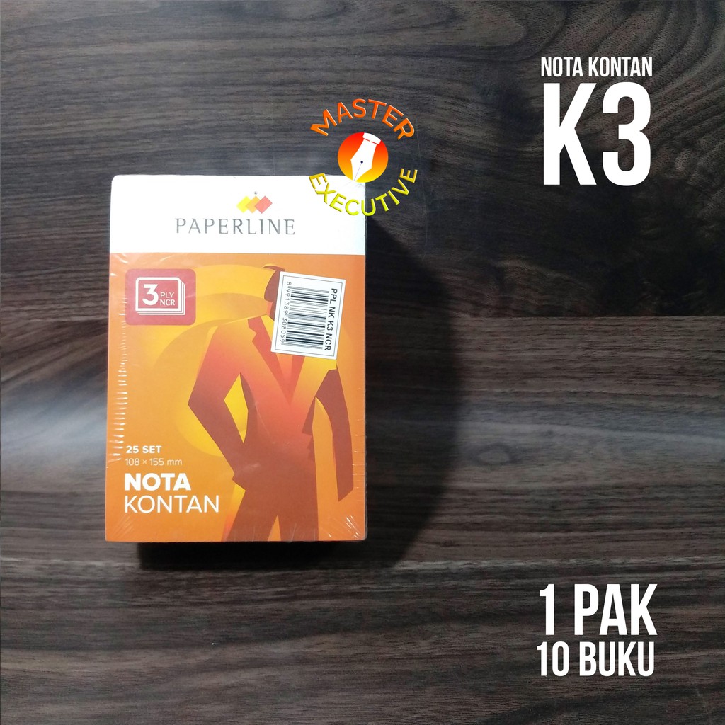 [Pak - 10 Buku] Paperline Buku Nota Kontan Kecil 3 Ply NCR / Rangkap K3