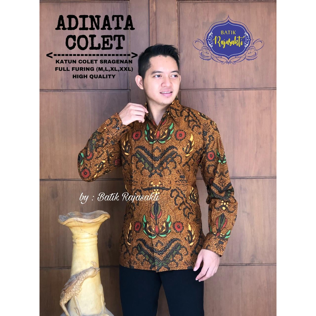 kemeja batik pria lengan panjang terbaru modern ORIGINAL