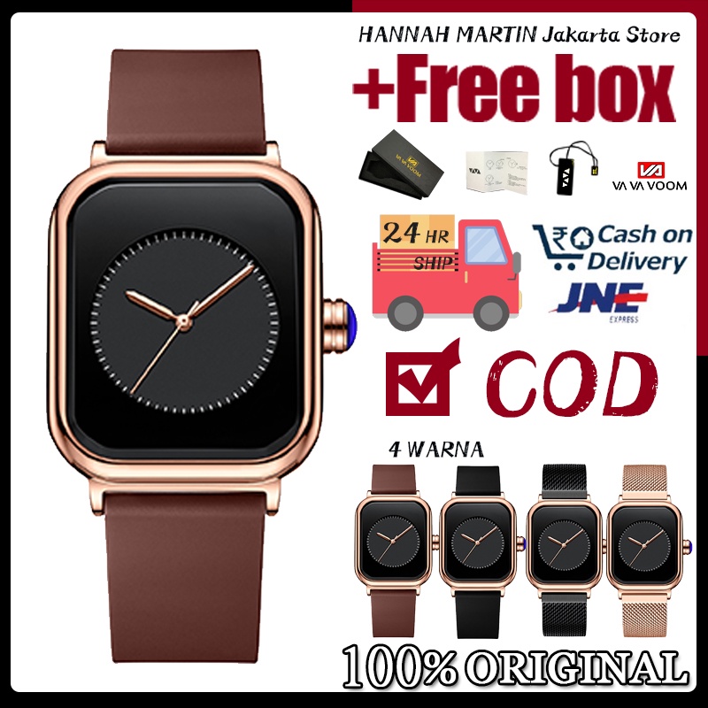 VAVA VOOM Jam Tangan Wanita Santai Mode Tali Silikon Display Kuarsa Simple Dial Anti Air Jam Tangan 