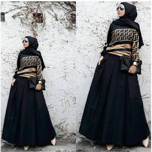 SETELAN BAJU MUSLIMAH ROK [FENDYi ] SET BUSANA MUSLIM MODERN SETELAN ROK WANITA MUSLIM INDONESIA COD