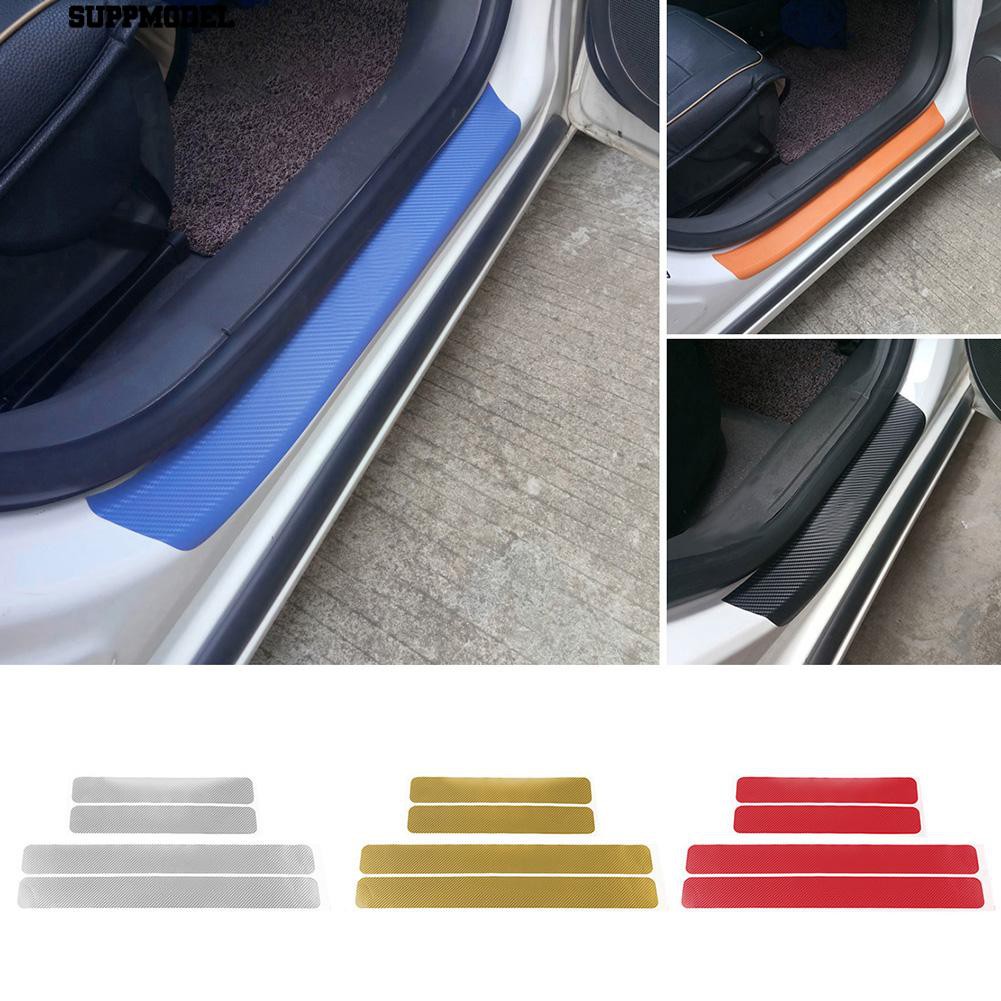 Suppmodel Universal Carbon Fiber Anti Gores Pintu Mobil Sill Pelindung Sticker Pad Decor