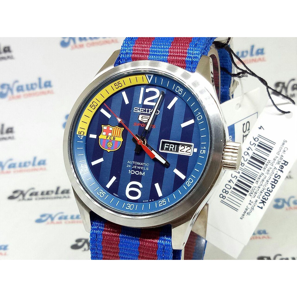 Seiko 5 Sports SRP303K1 Automatic FC Barca - Jam Tangan Pria SRP303